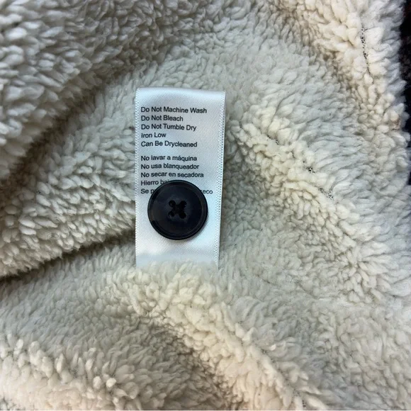 Jachs Sherpa Lined Aztec Jacket Size Large Wool Faux Fur Warm Shacket Southwest - Picture 13 of 16